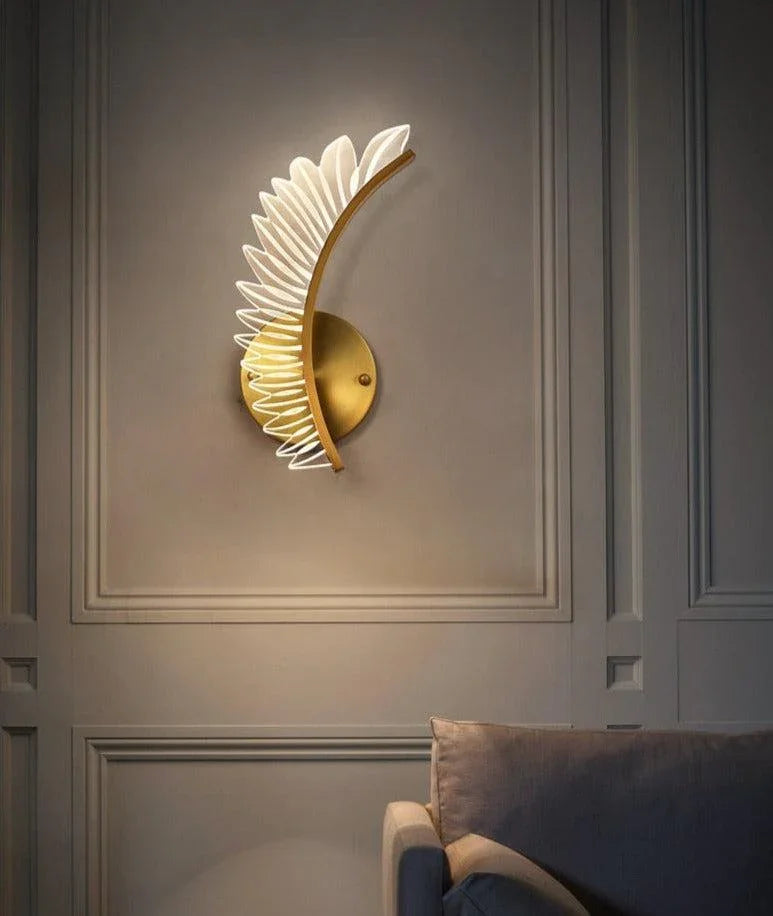 Angelglow Golden Winged Wall Lamp With Luxurious Design And Timeless Elegance
