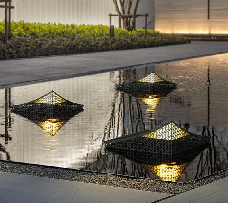 Modern Semi-Pyramid Solar Lights Outdoor With Intelligent Sensor And Ip65 Waterproof