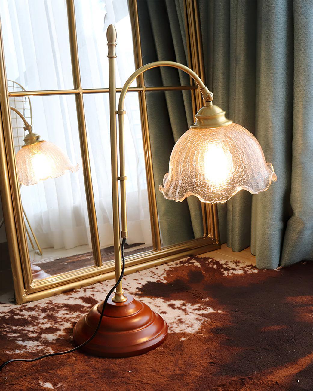 Agedradiance Lamp With Textured Patina Finish And Soft Warm Glow Lighting