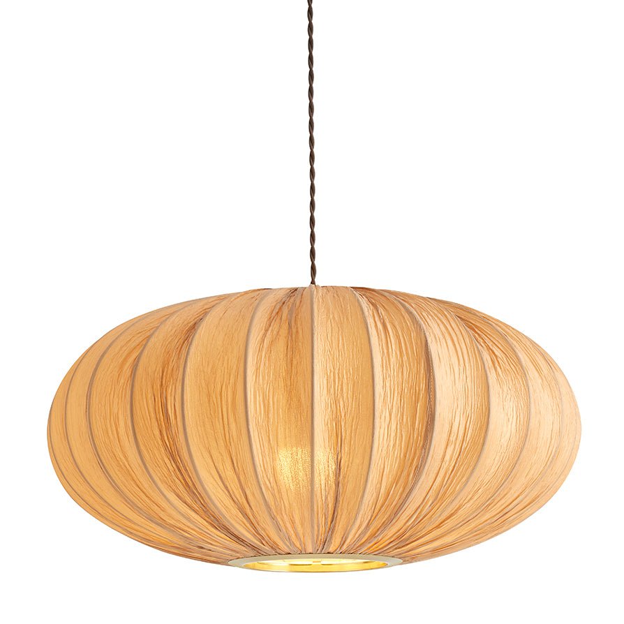 Stylish Akari Origami Ceiling Light Shade - Natural Fabric With Gold Finish