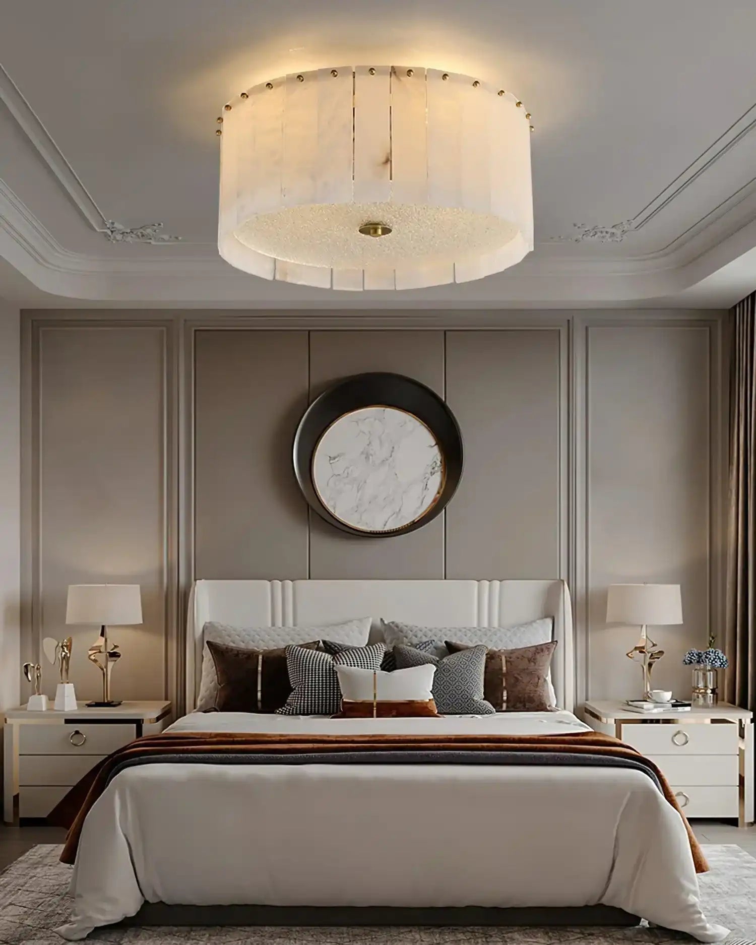 Alabasteraura Ceiling Lamp With Elegant Alabaster Detailing And Gentle Radiance - Martlaz