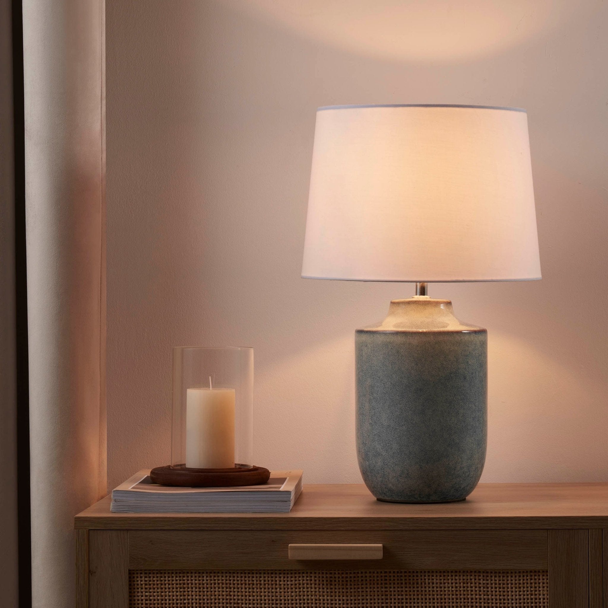 Atlas Ceramic Table Lamp - Blue