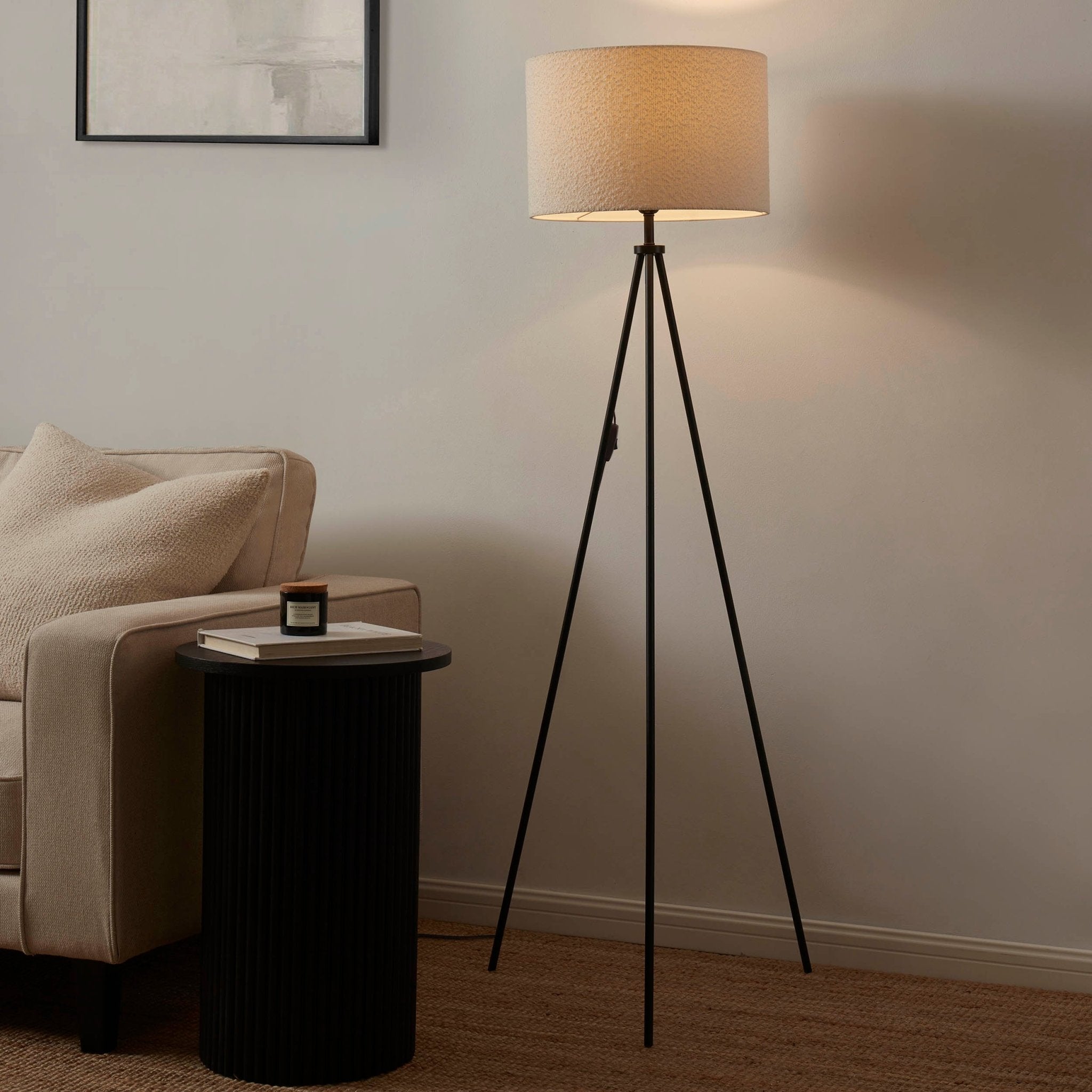 Boucle Floor Lamp - Ecru