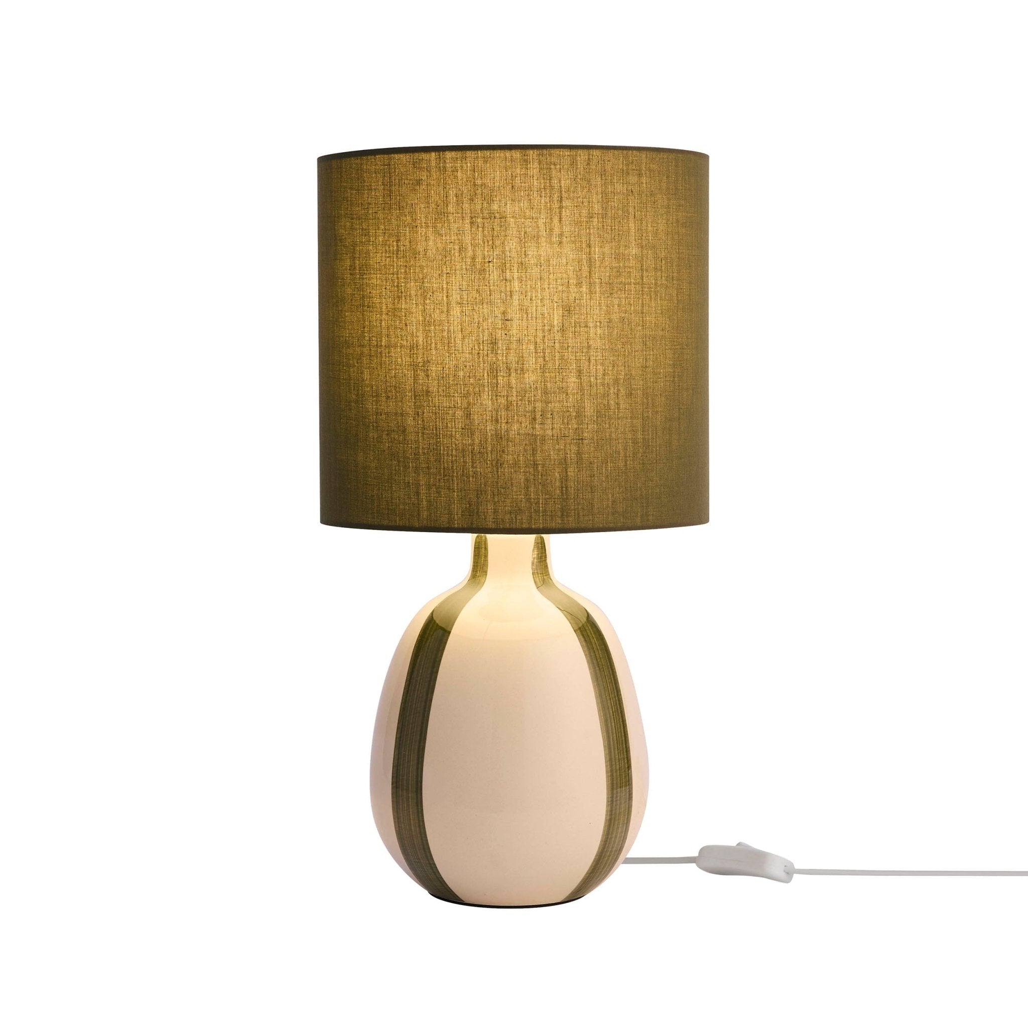 Cassie Striped Table Lamp - Cream/Green