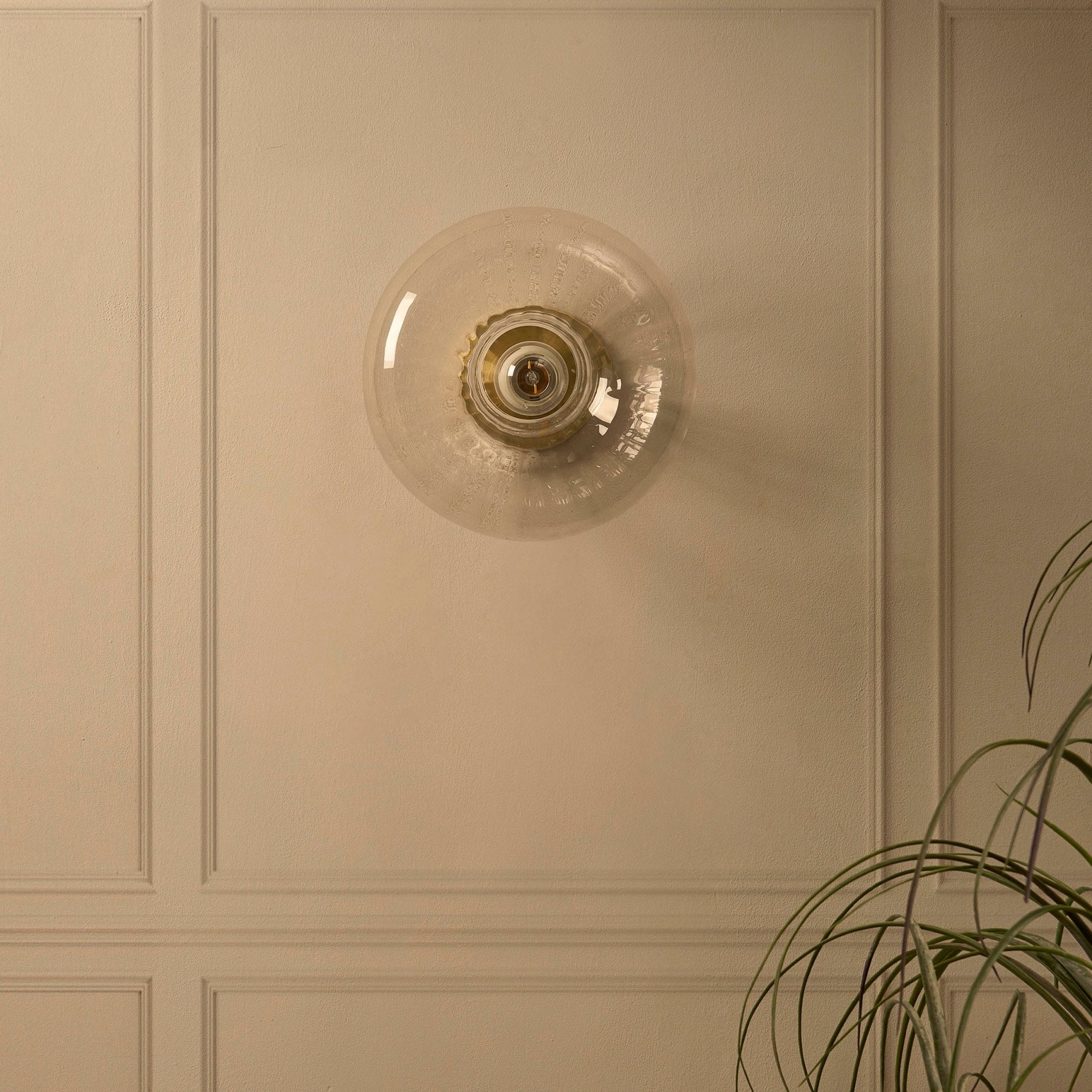 Clear Glass Wall Light Ring - Sculptural Illumination For Home Decor - Martlaz