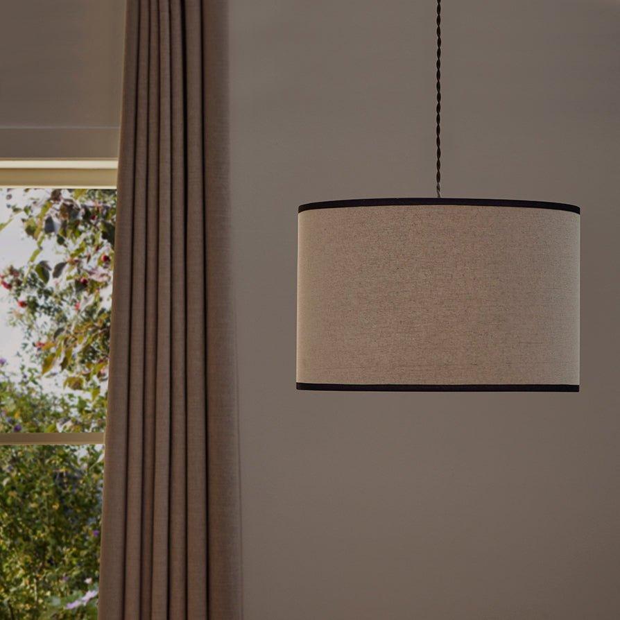 Ceiling Light Shade Easy Fit With Black Trim | 25x38 Cm