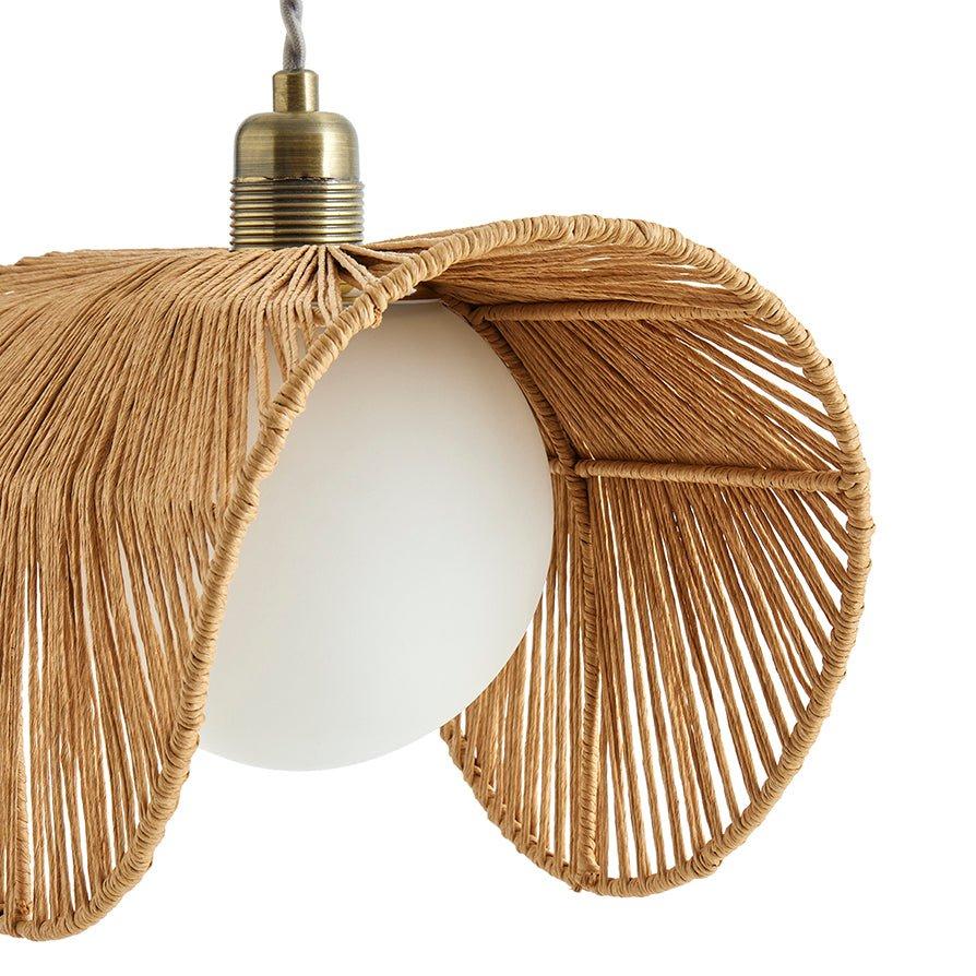 Rattan Ceiling Shade Easy-Fit | Stylish Modern Lighting | Gold Base | Home Decor