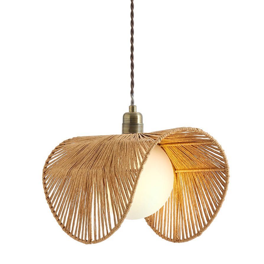 Rattan Ceiling Shade Easy-Fit | Stylish Modern Lighting | Gold Base | Home Decor