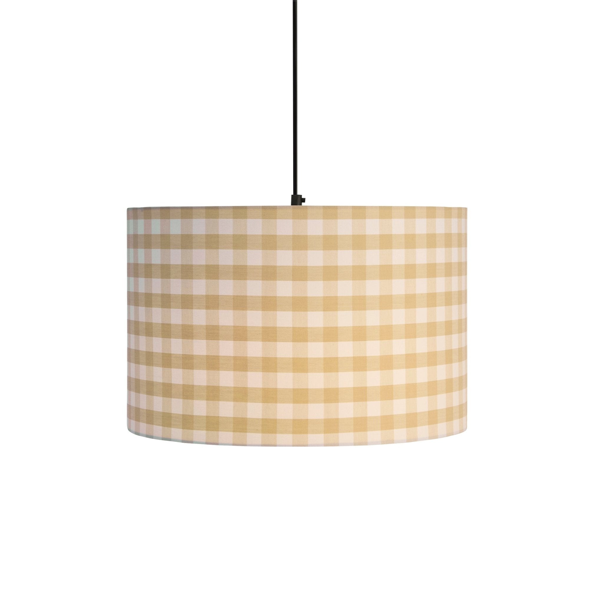 Gabriella Gingham Ceiling Shade - Natural - Martlaz