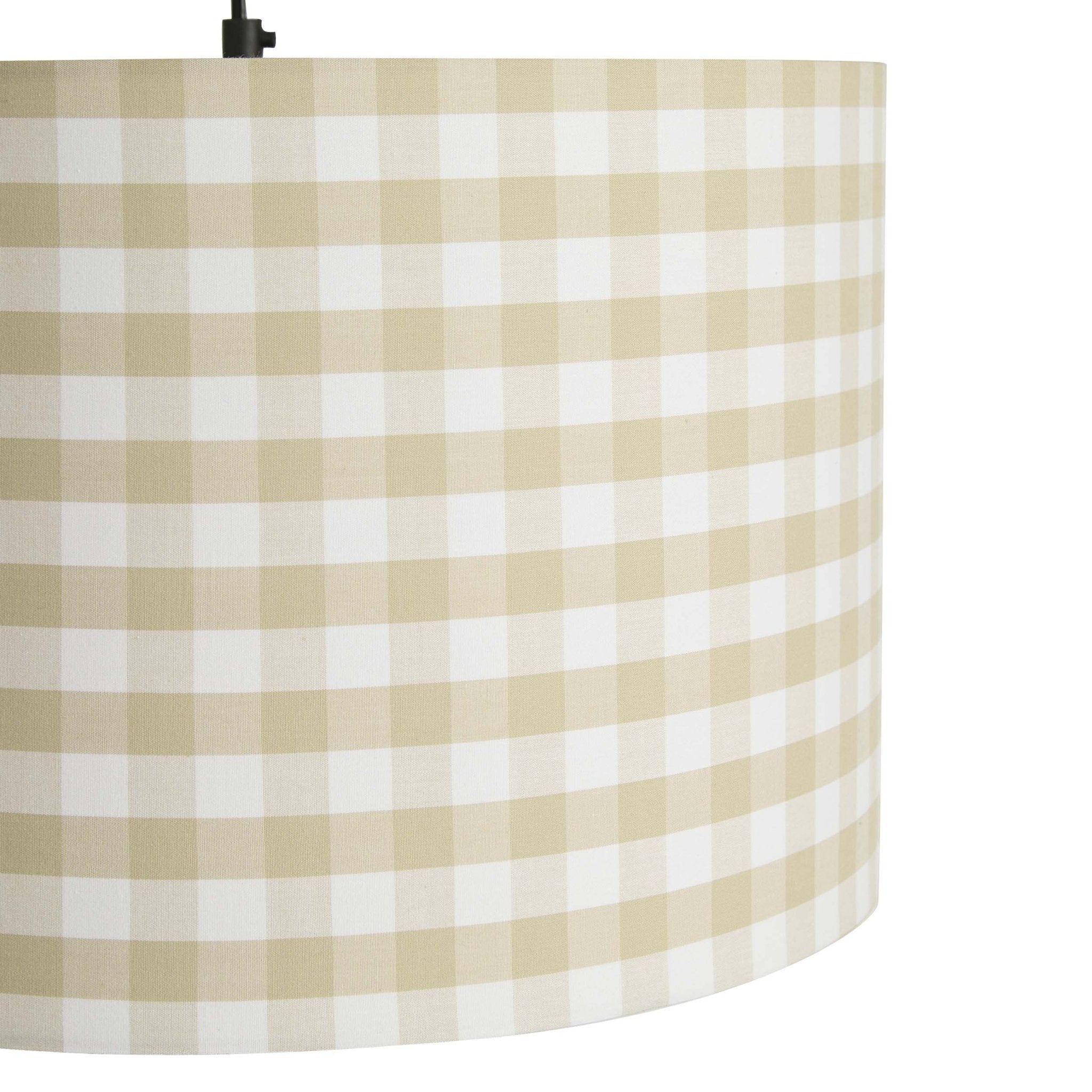 Gabriella Gingham Ceiling Shade - Natural - Martlaz