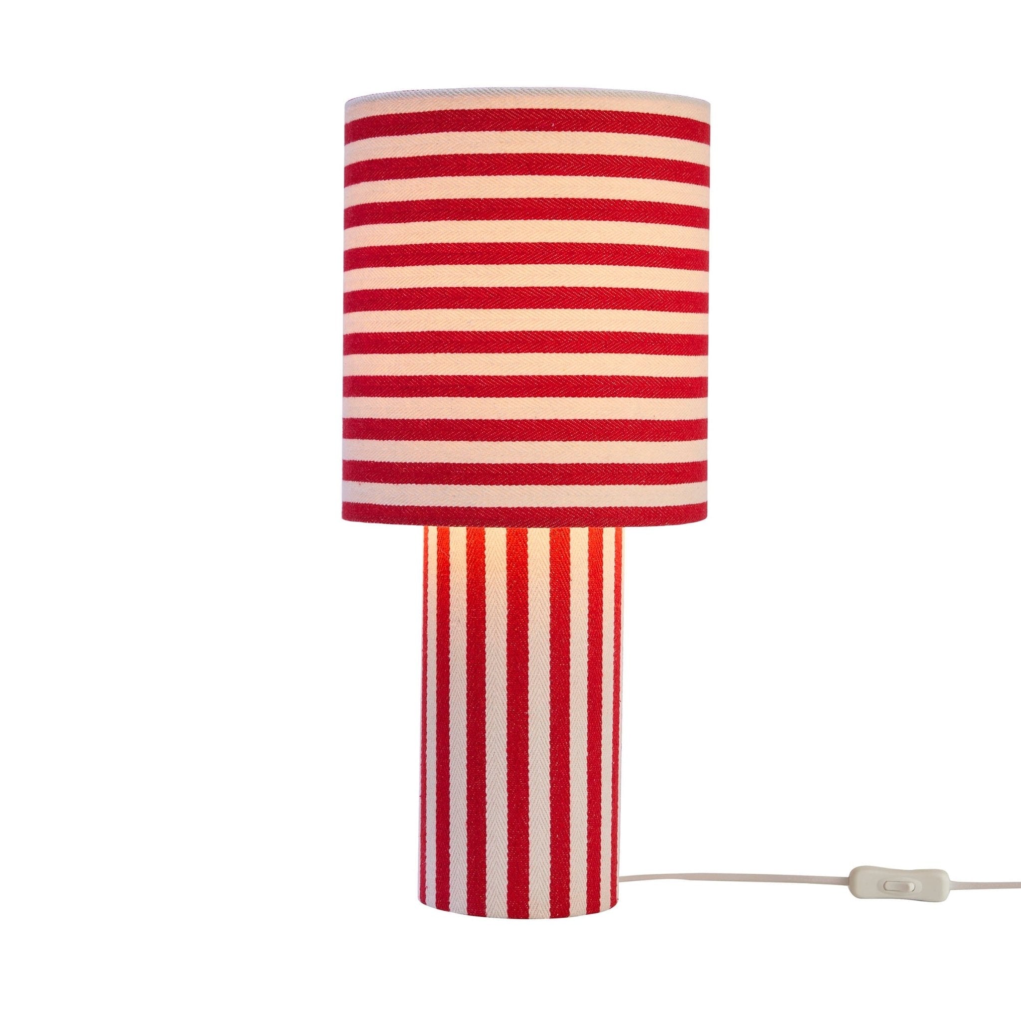 Striped Table Lamp Red White - Bold Design For Vibrant Room Lighting
