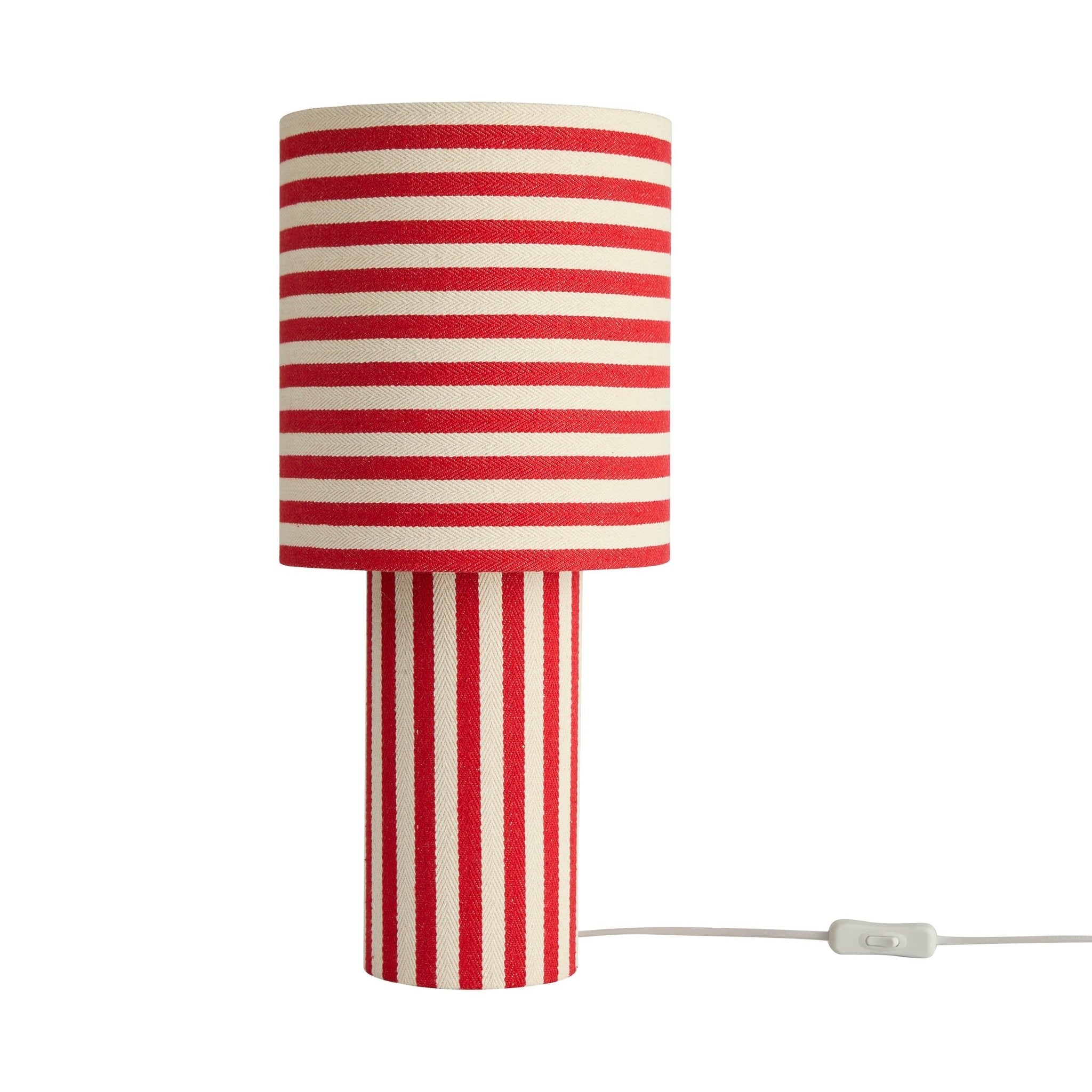 Striped Table Lamp Red White - Bold Design For Vibrant Room Lighting