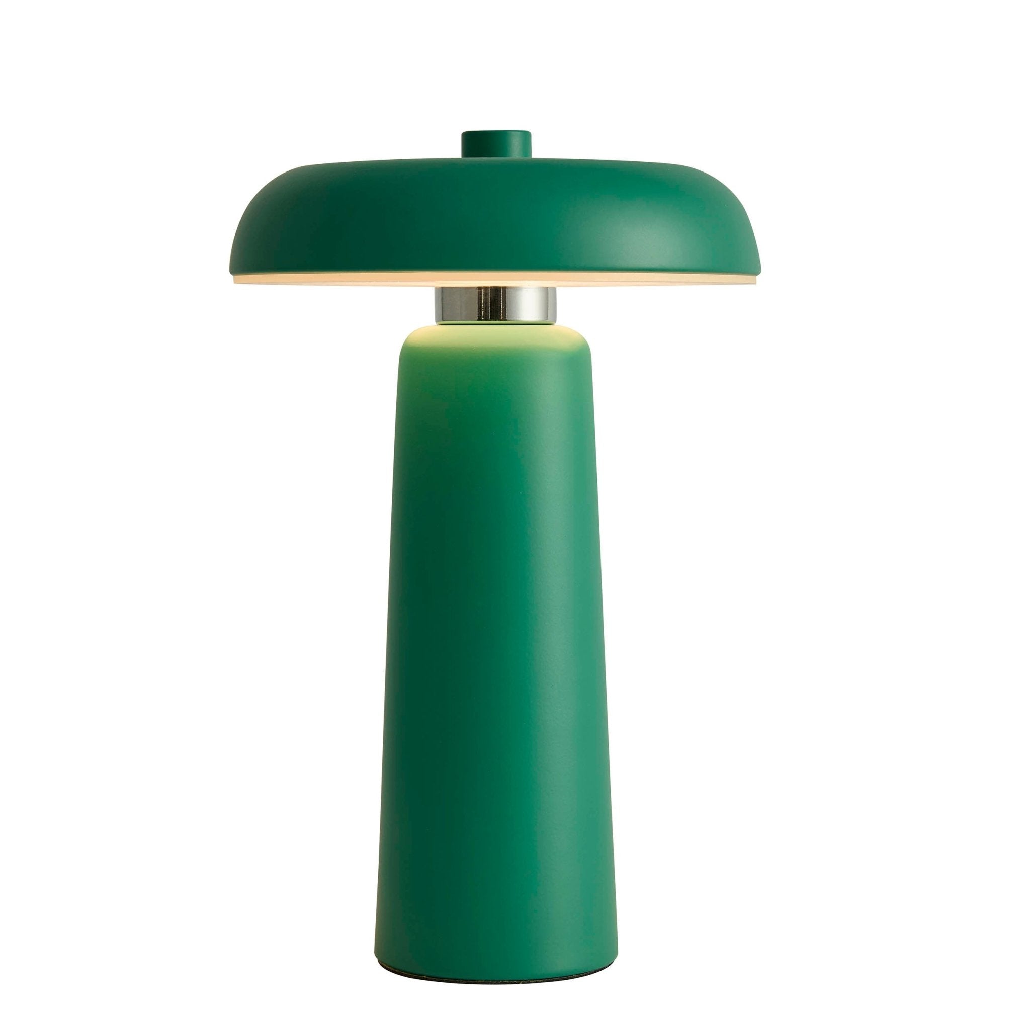 Led Rechargeable Wireless Table Lamp - Green, Dimmable Brightness, Modern Design