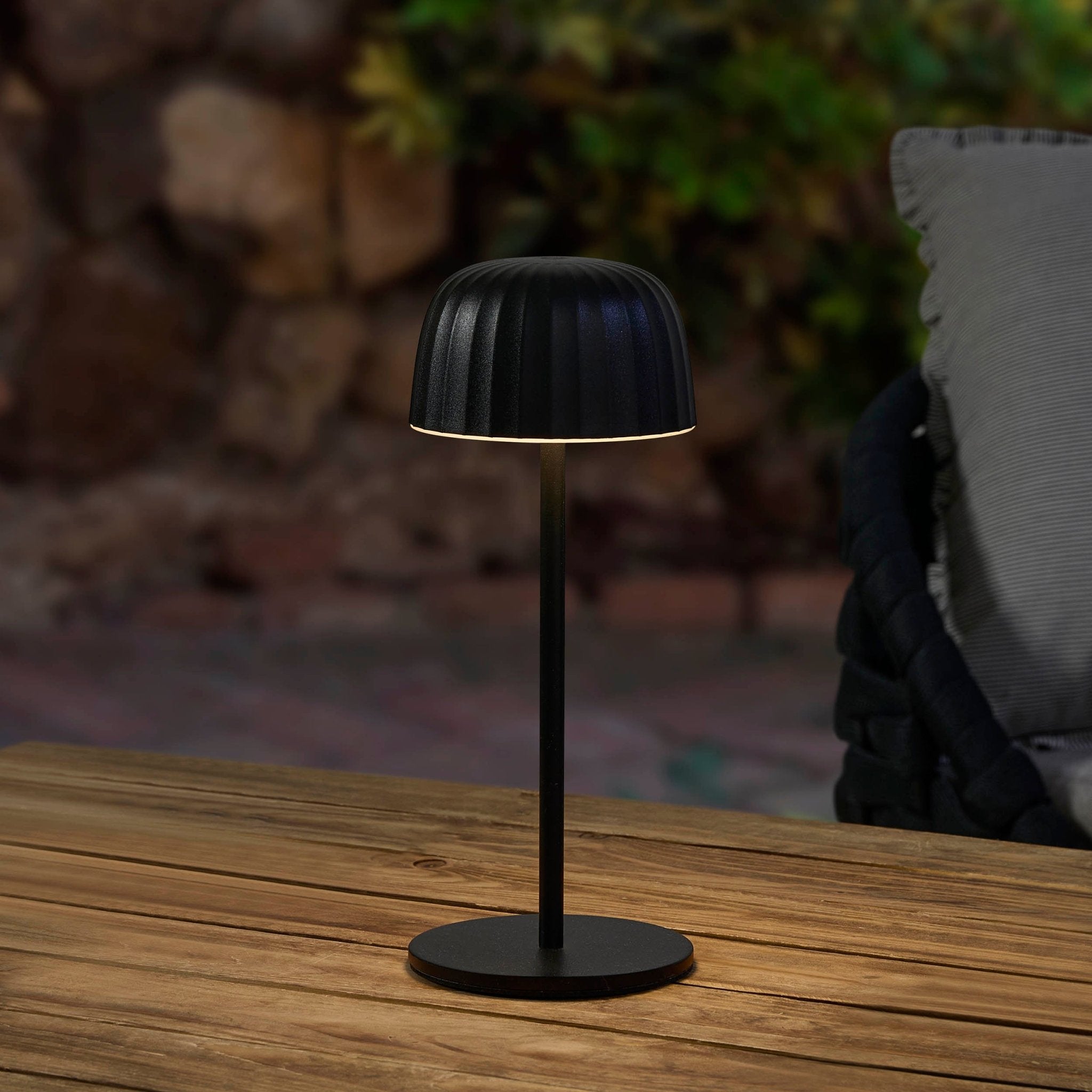 Rechargeable Waterproof Table Light - Black, Led Design For Indoor And Outdoor Use