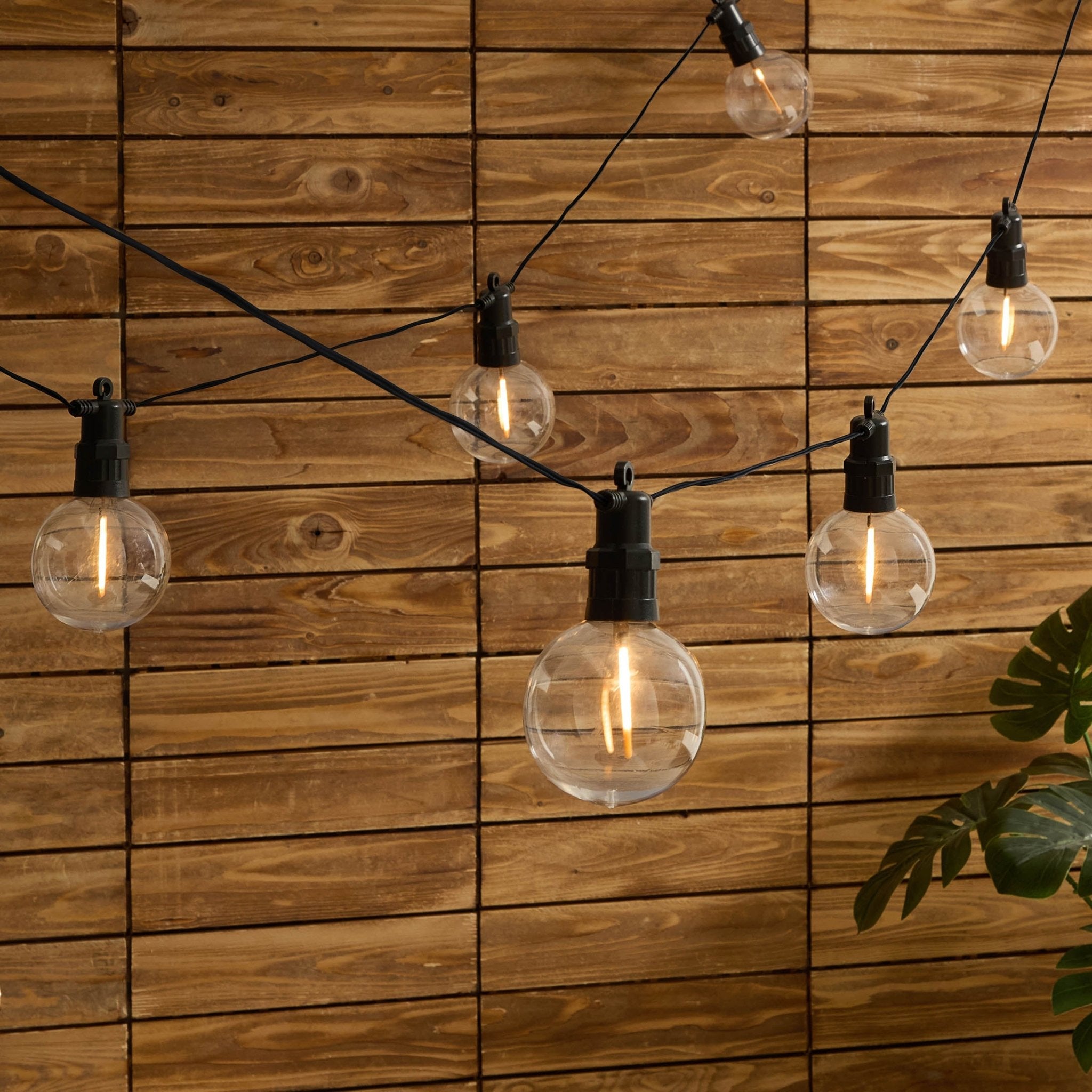 10 Indoor/Outdoor Festoon String Lights - Mains Powered, White, 10 Bulbs