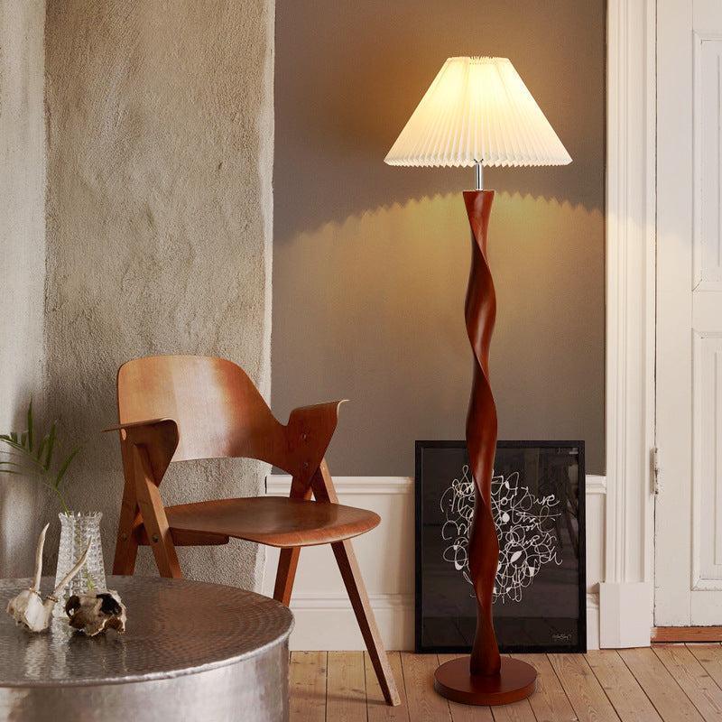 Amberhue Japanese Walnut Floor Lamp With Adjustable Brightness And Warm Amber Light