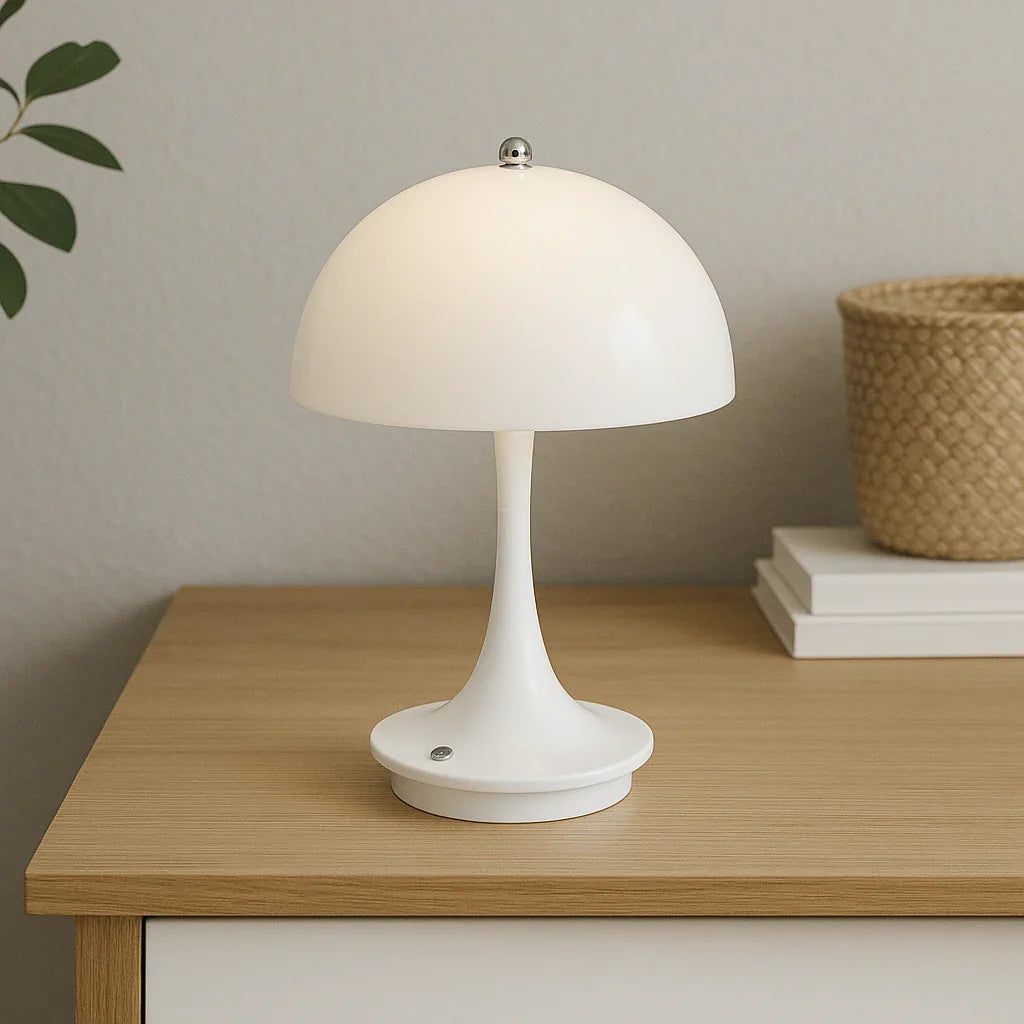 Aerith Modern Aesthetic Mushroom Table Lamp With Energy-Efficient Led Lighting