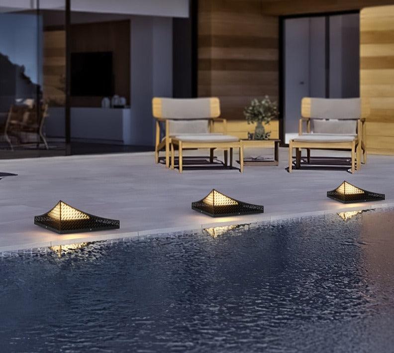 Modern Semi-Pyramid Solar Lights Outdoor With Intelligent Sensor And Ip65 Waterproof