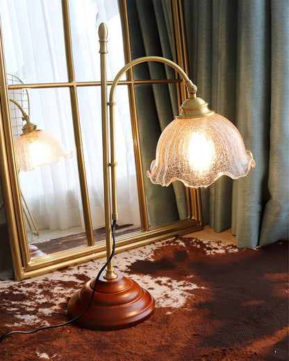 Agedradiance Lamp With Textured Patina Finish And Soft Warm Glow Lighting