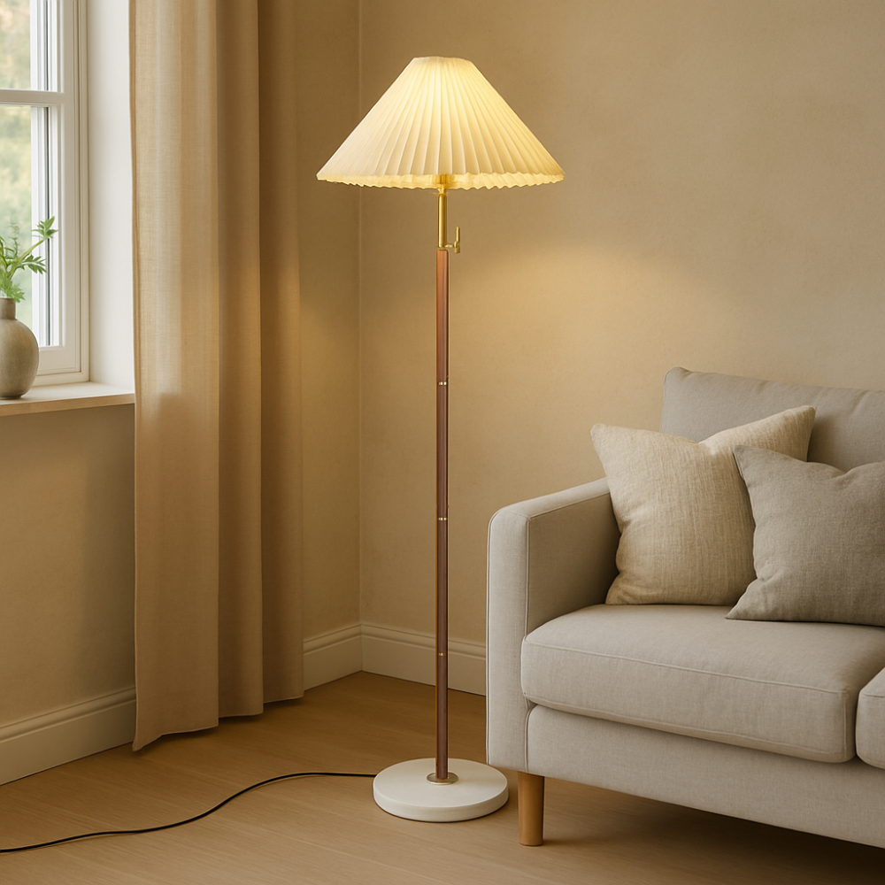 Helorae Vintage Wooden Floor Lamp For Classic Elegance