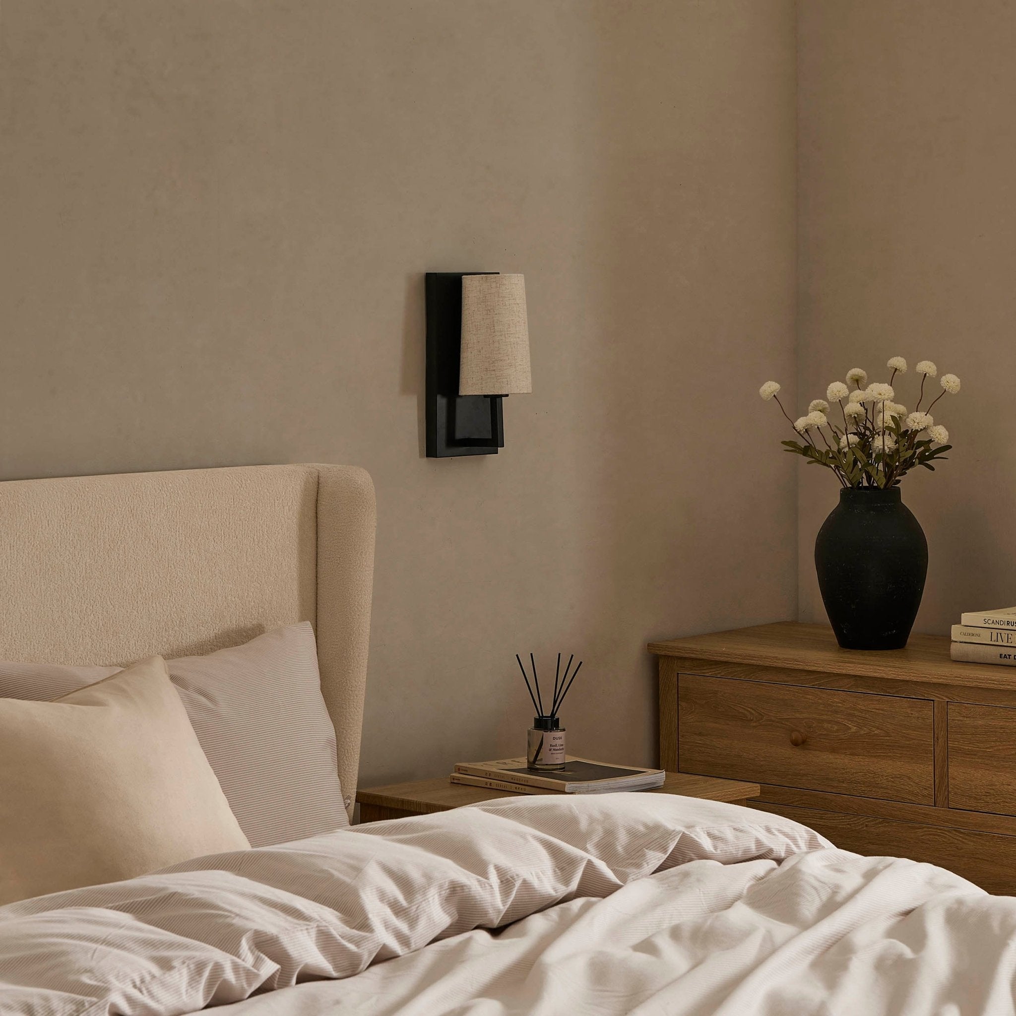 Alban Led Rechargeable Wall Light - Black