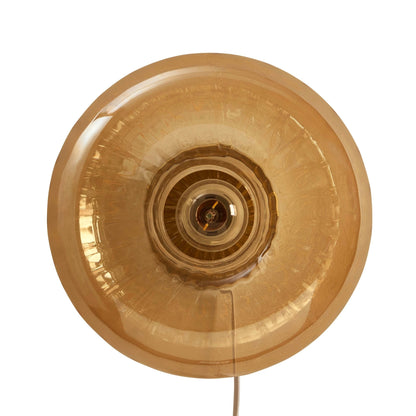 Amber Glass Wall Light + Sculptural Design + Creates Halo Effect + Ideal For Hallways And Bedrooms