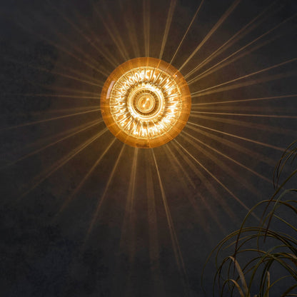 Amber Glass Wall Light + Sculptural Design + Creates Halo Effect + Ideal For Hallways And Bedrooms