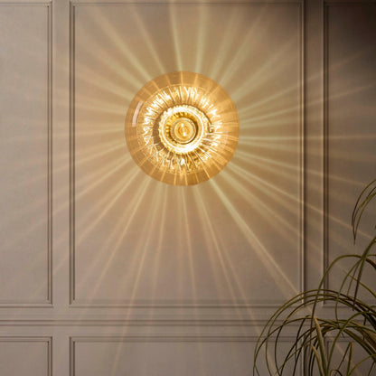 Clear Glass Wall Light Ring - Sculptural Illumination For Home Decor