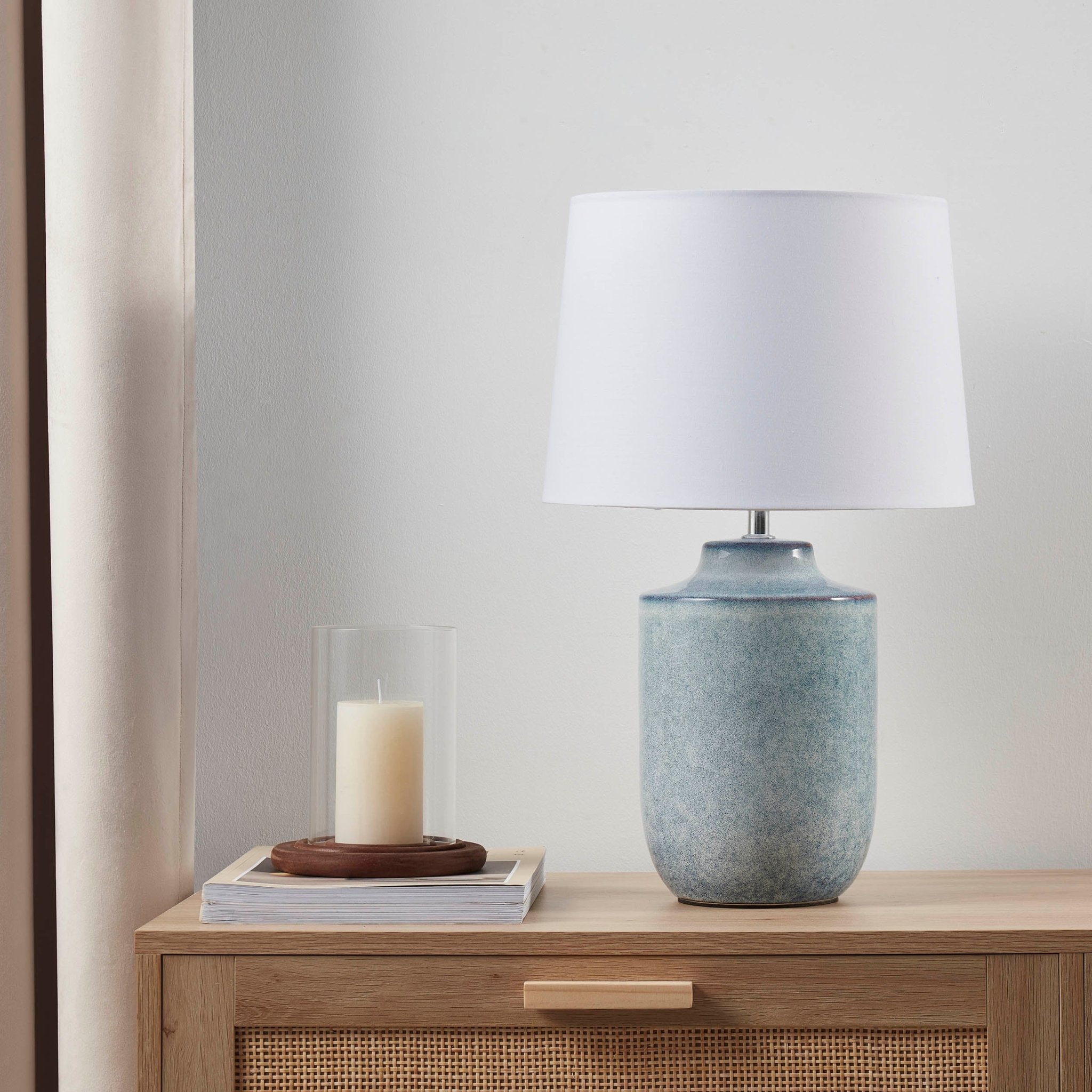 Ceramic Table Lamp Blue - Elegant Home Lighting For Bedroom And Lounge