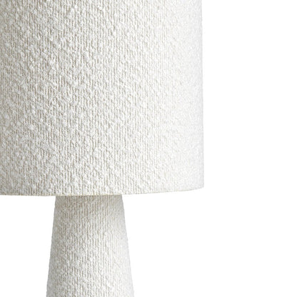 Boucle Table Lamp With Elegant Fabric Shade - Warm Ecru Lighting For Home