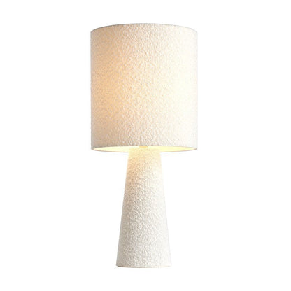 Boucle Table Lamp With Elegant Fabric Shade - Warm Ecru Lighting For Home