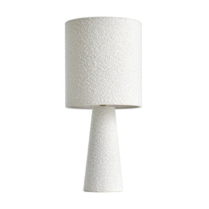Boucle Table Lamp With Elegant Fabric Shade - Warm Ecru Lighting For Home