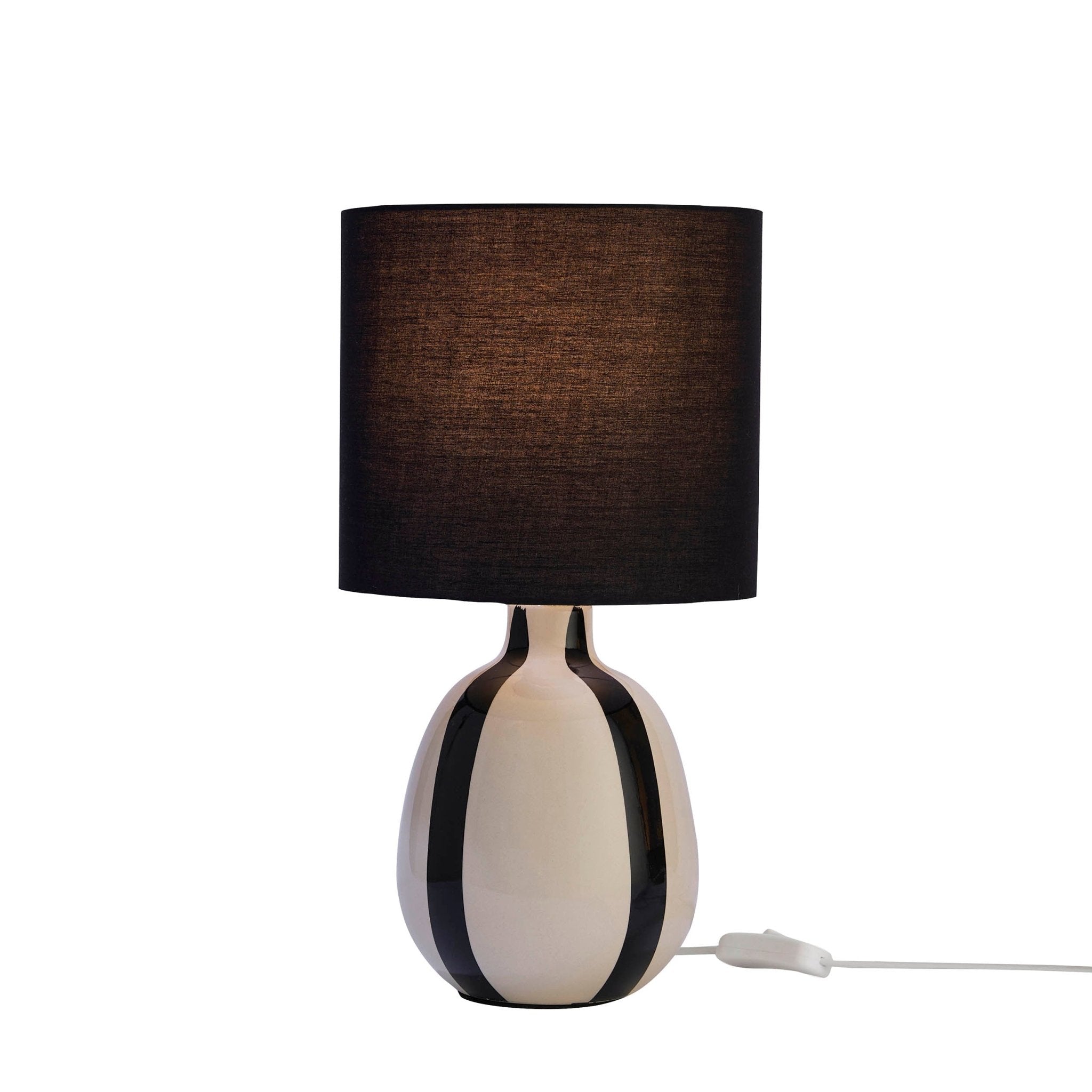 Cassie Striped Table Lamp - Cream/Black