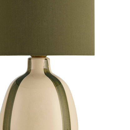 Cassie Striped Table Lamp - Cream/Green