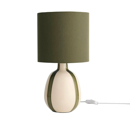 Cassie Striped Table Lamp - Cream/Green