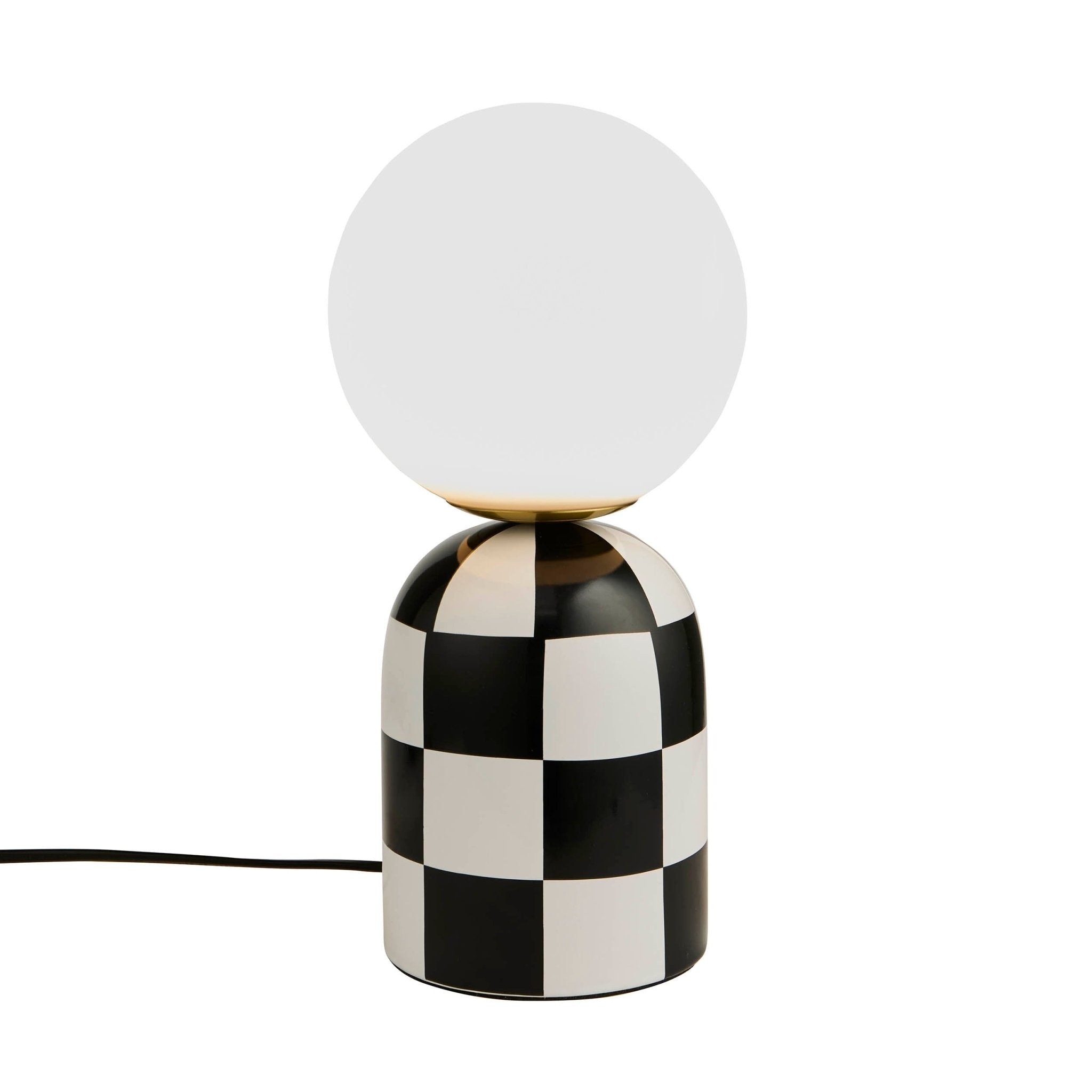 Checkerboard Cement Table Lamp - Black