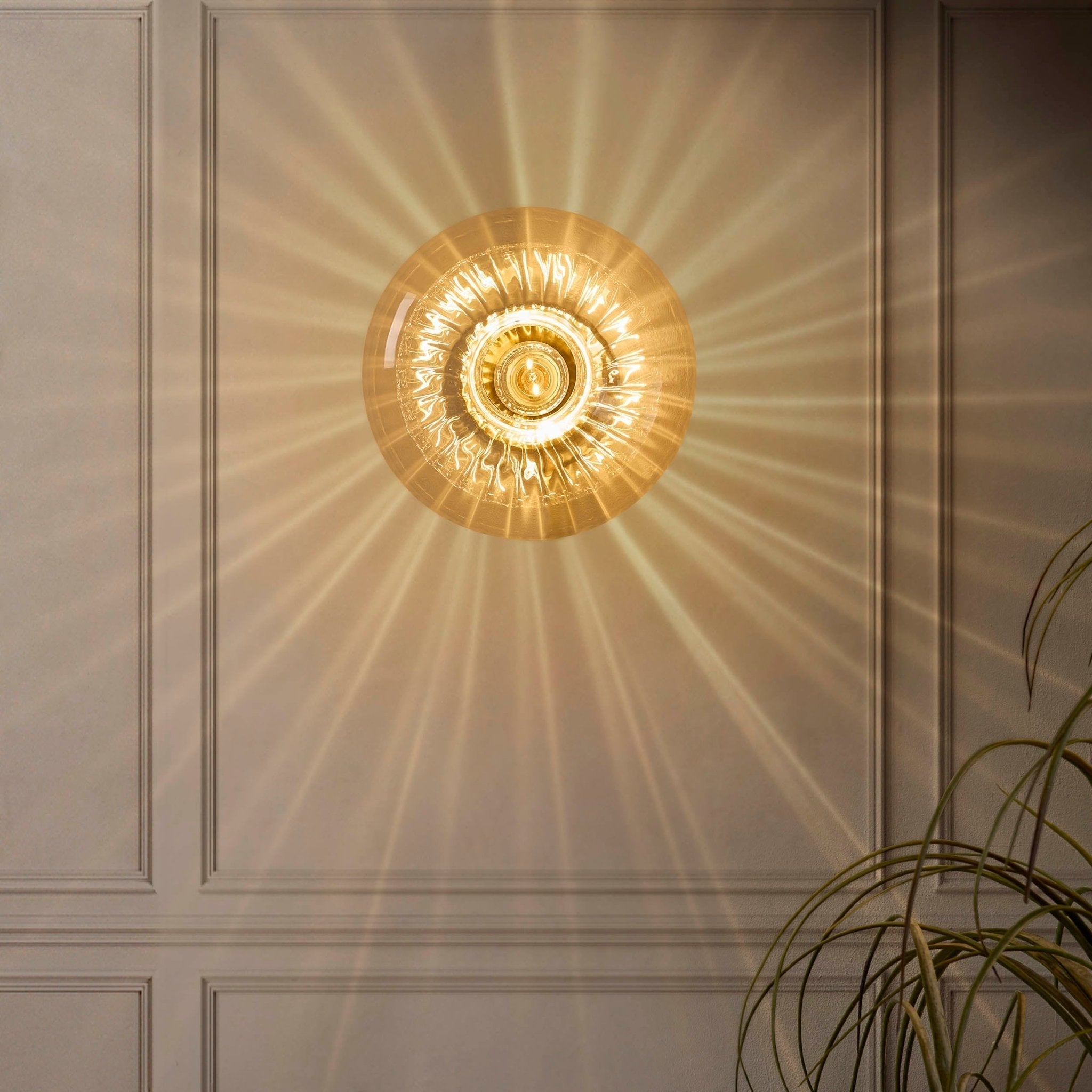 Clear Glass Wall Light Ring - Sculptural Illumination For Home Decor - Martlaz