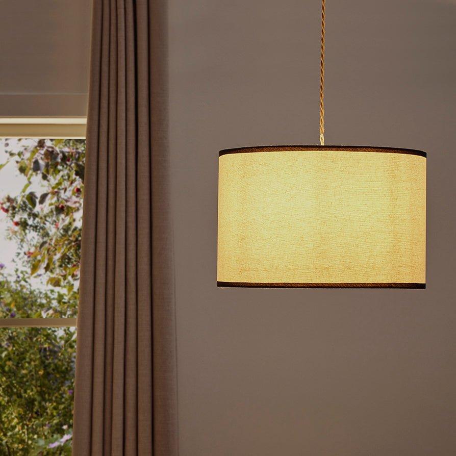 Ceiling Light Shade Easy Fit With Black Trim | 25x38 Cm
