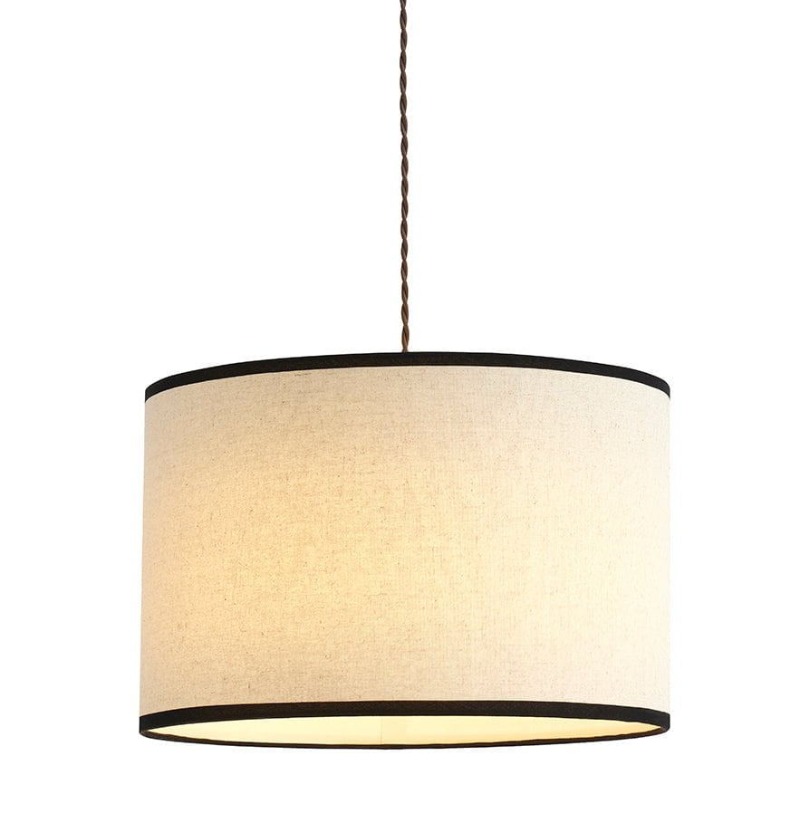 Ceiling Light Shade Easy Fit With Black Trim | 25x38 Cm
