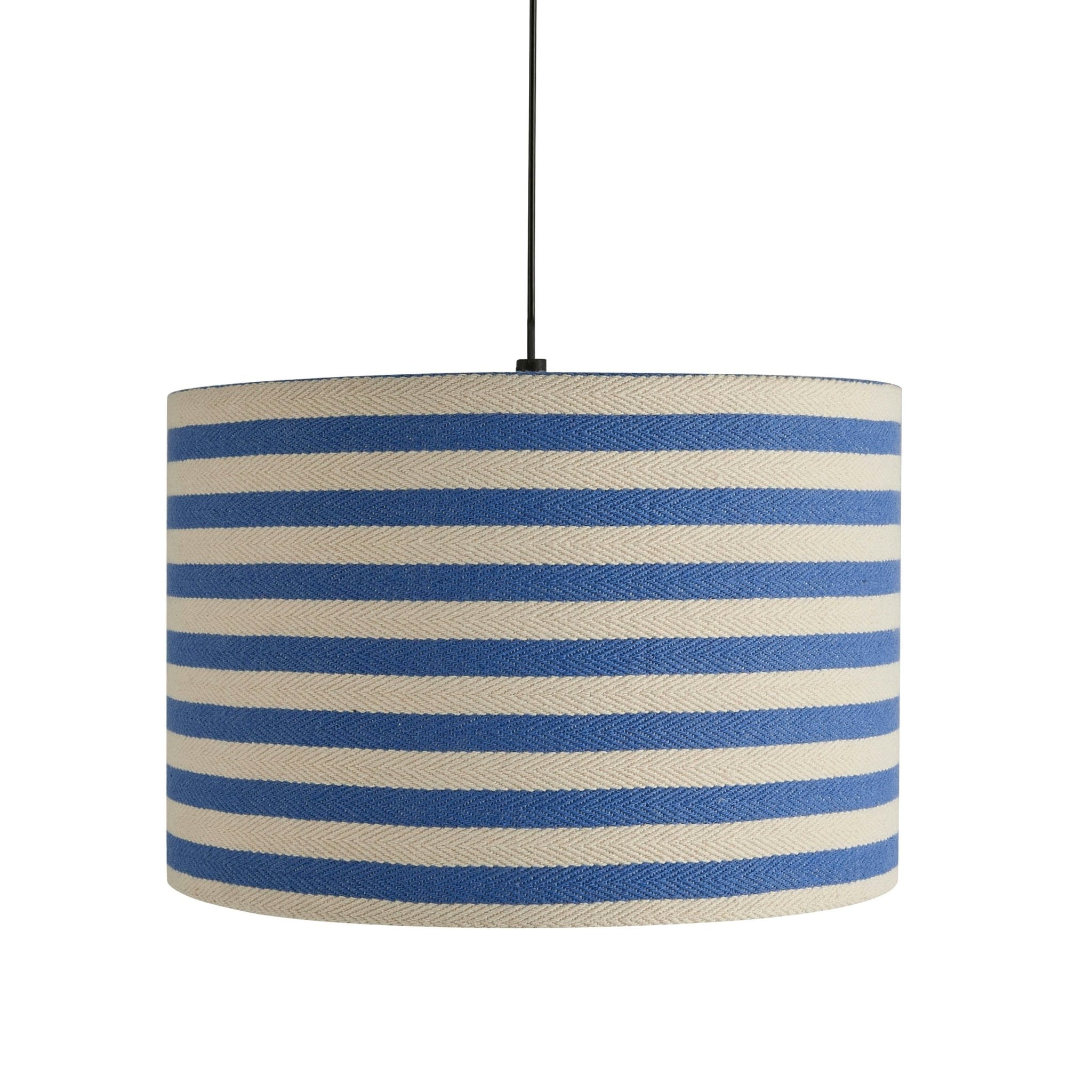 Striped Ceiling Shade Coastal Charm Blue White Textured Fabric