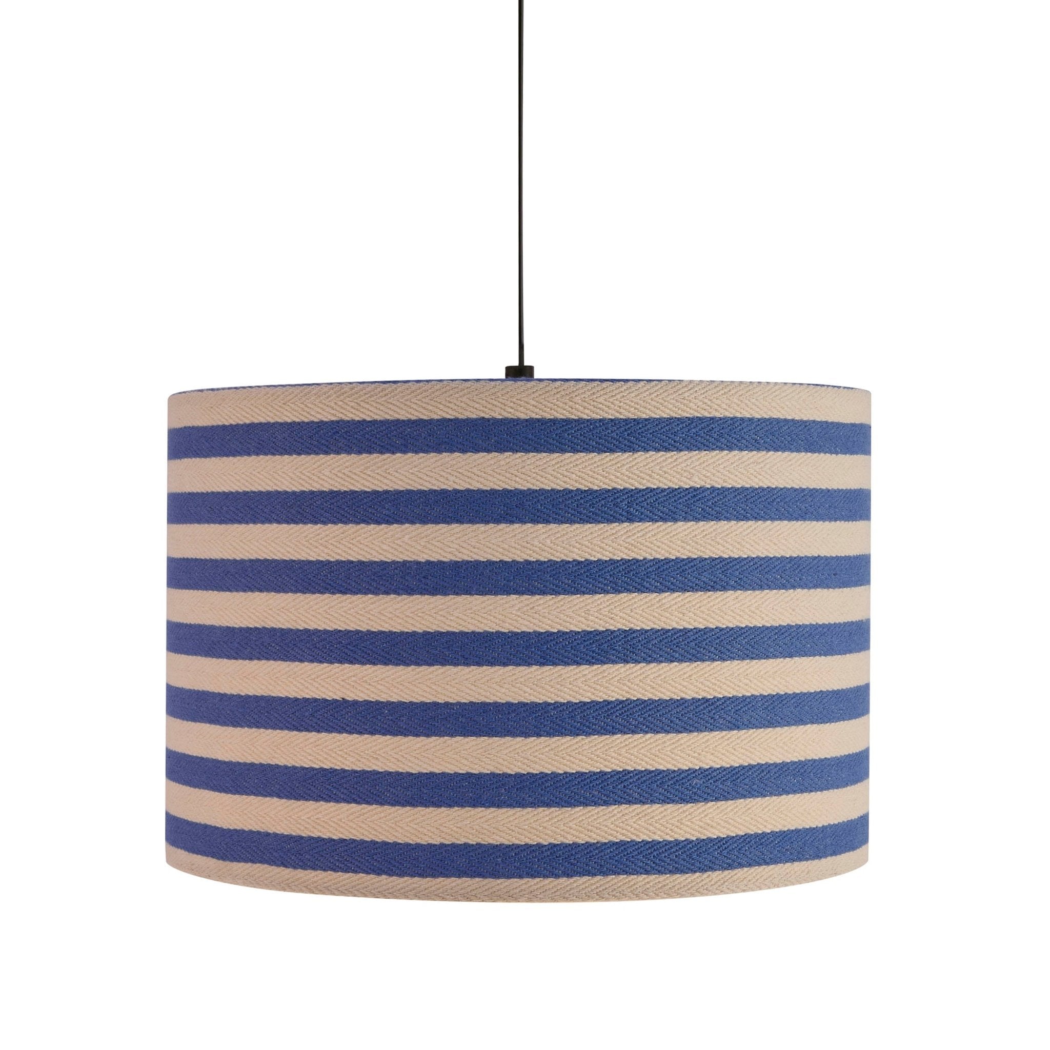 Striped Ceiling Shade Coastal Charm Blue White Textured Fabric