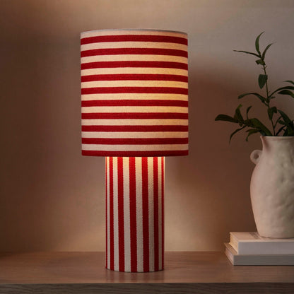Striped Table Lamp Red White - Bold Design For Vibrant Room Lighting