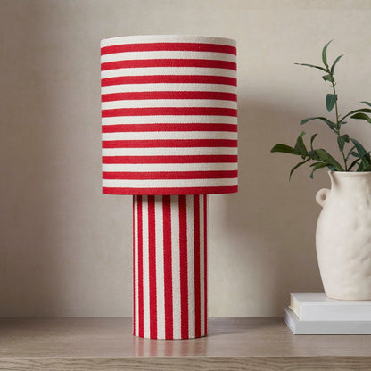 Striped Table Lamp Red White - Bold Design For Vibrant Room Lighting