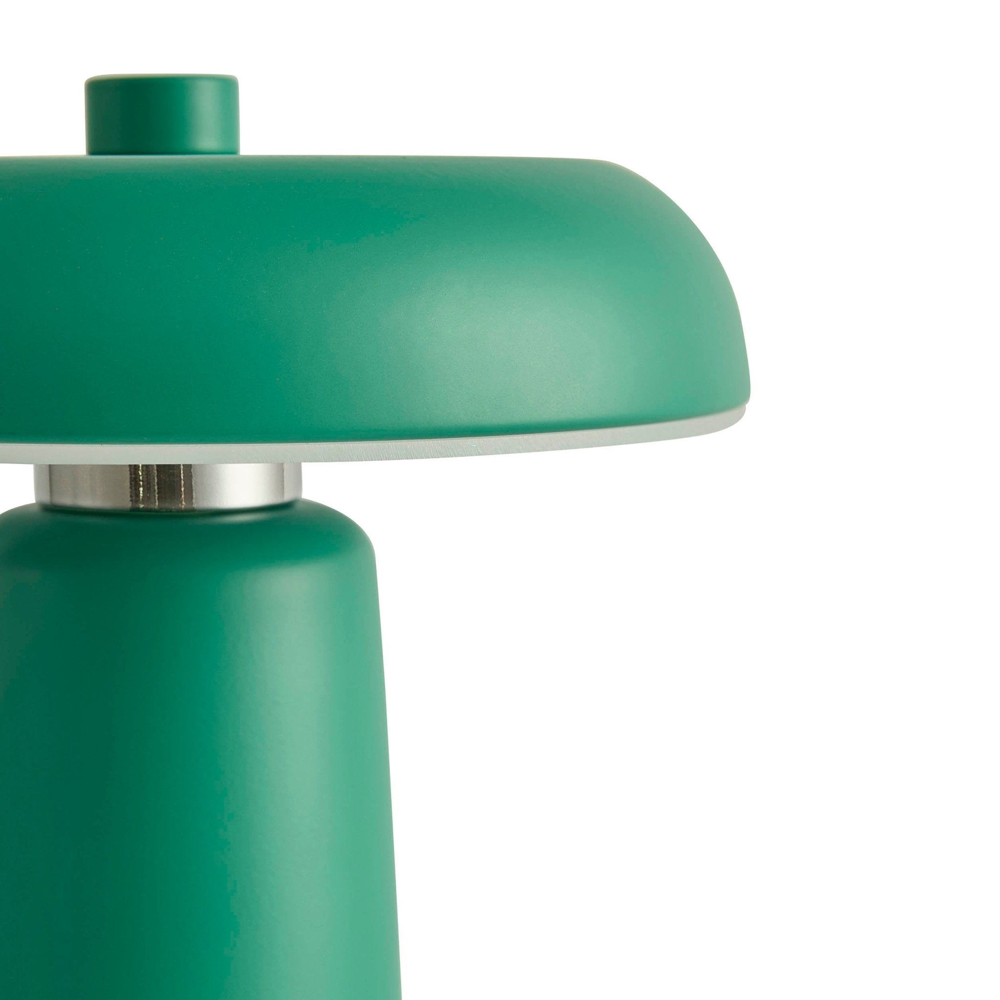 Led Rechargeable Wireless Table Lamp - Green, Dimmable Brightness, Modern Design