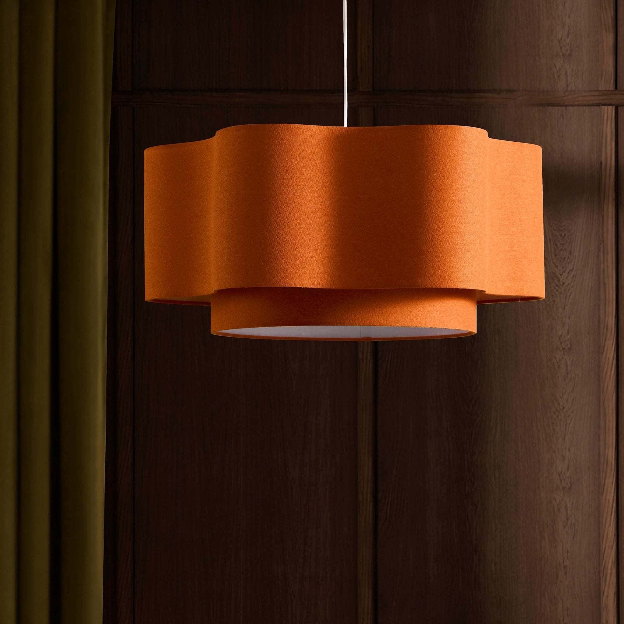 Orlaya Two-Tier Scalloped Ceiling Shade - Burnt Orange