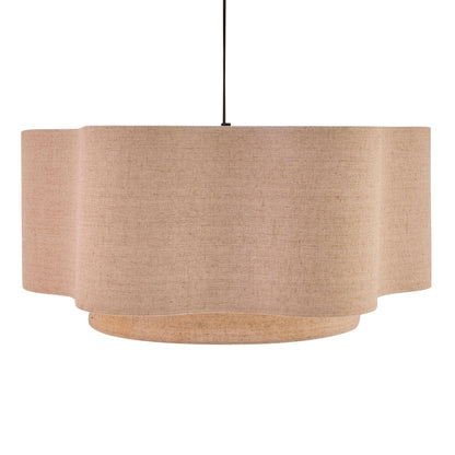 Two-Tier Scalloped Ceiling Shade - Natural Linen - Modern Lighting For Living Room