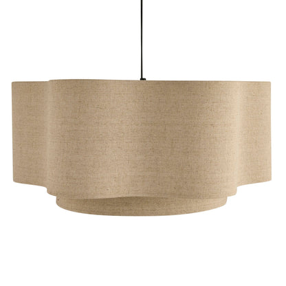Two-Tier Scalloped Ceiling Shade - Natural Linen - Modern Lighting For Living Room