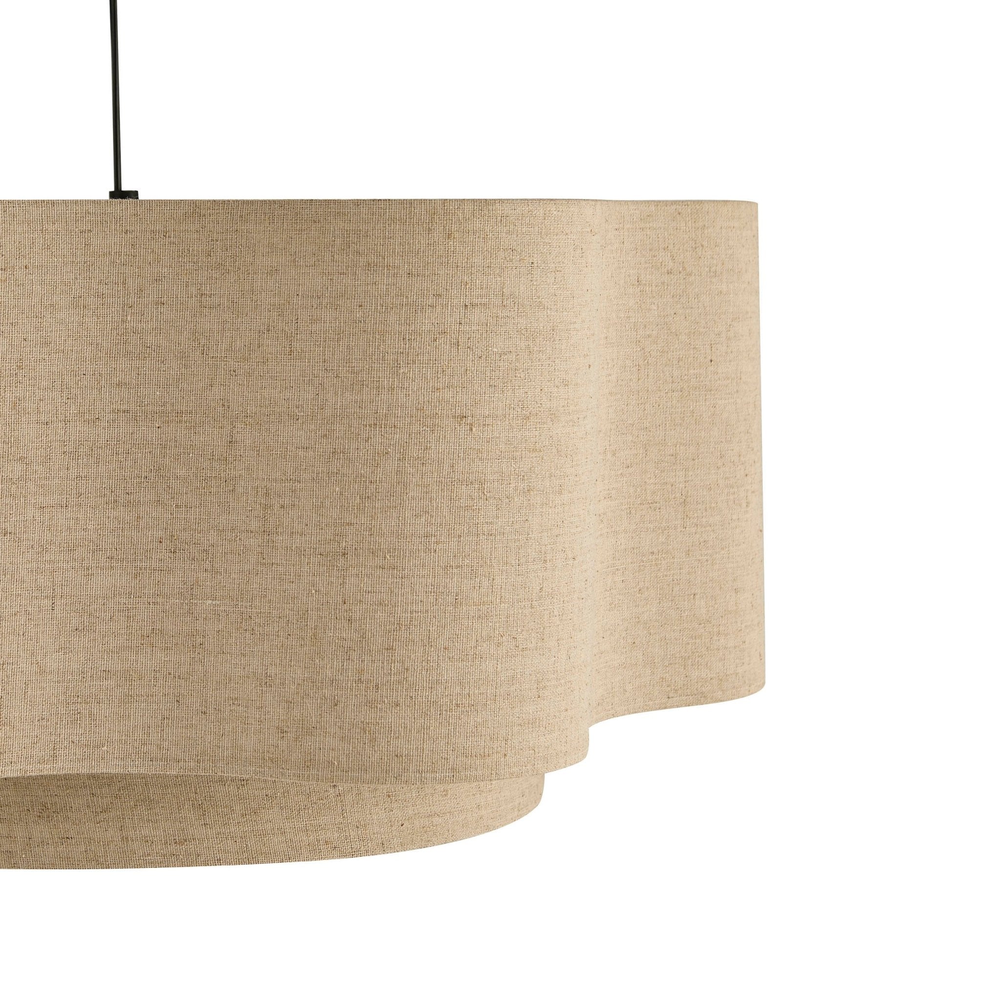Two-Tier Scalloped Ceiling Shade - Natural Linen - Modern Lighting For Living Room