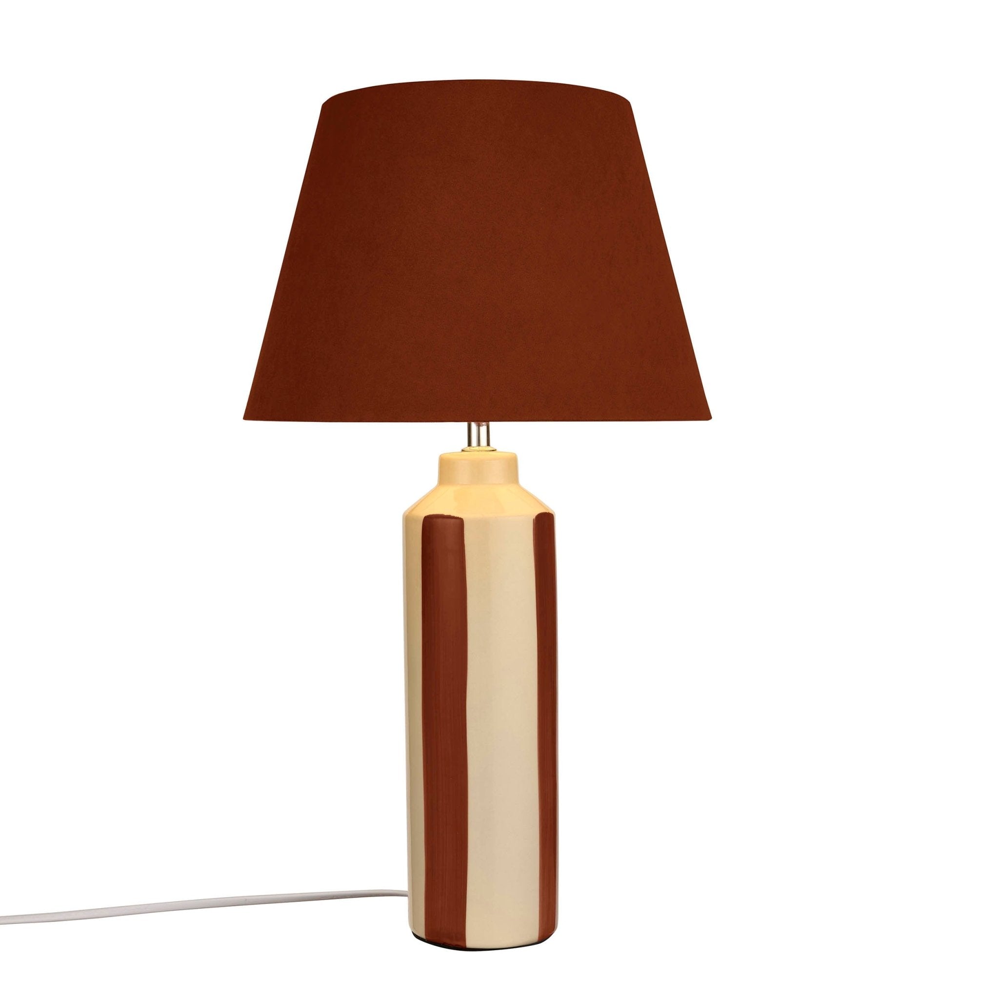 Velvet Stripe Table Lamp - Burnt Orange