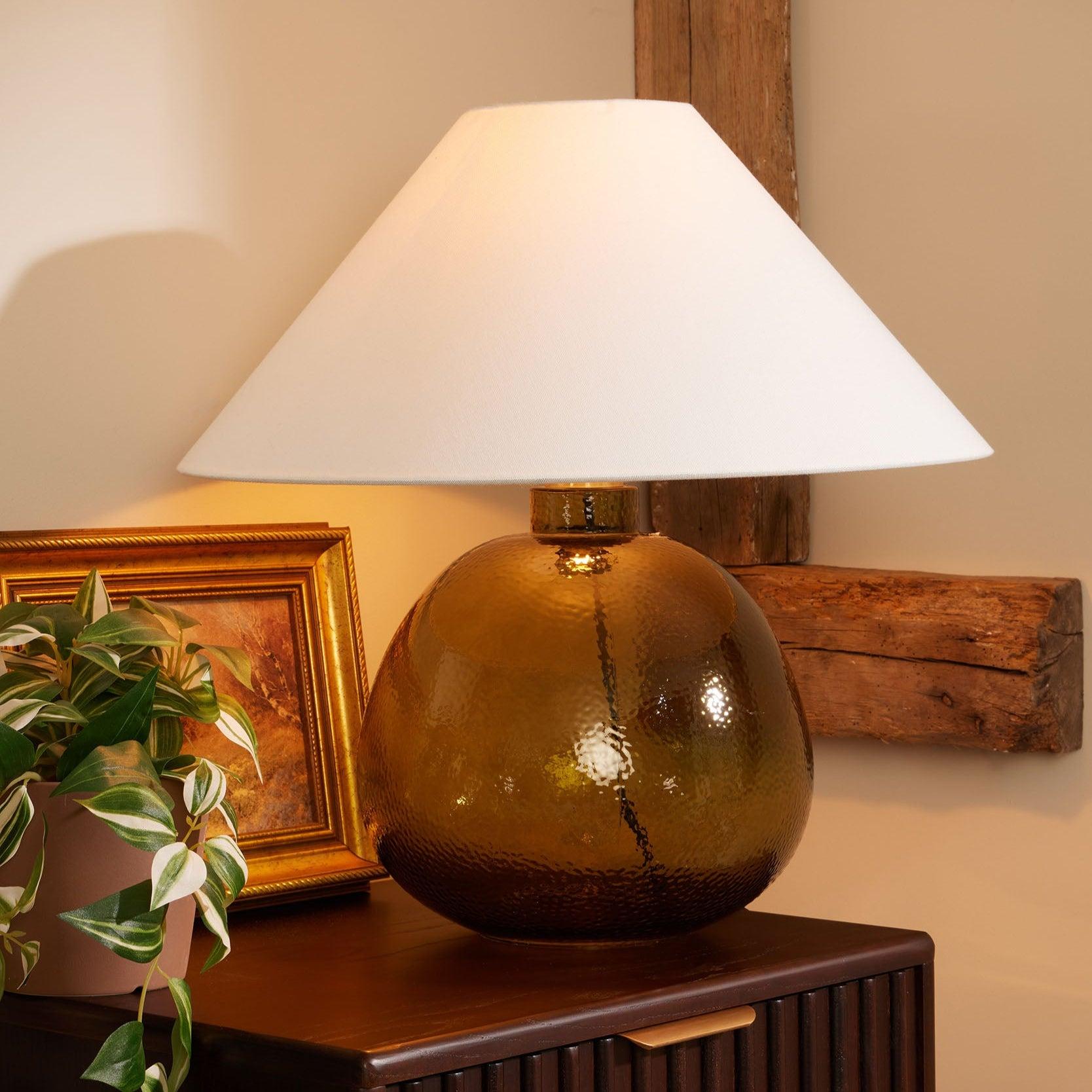 Verde Large Scale Glass Table Lamp - Green/Natural